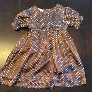 Marie Chantal Smocked Puff Sleeve Dress 100% silk